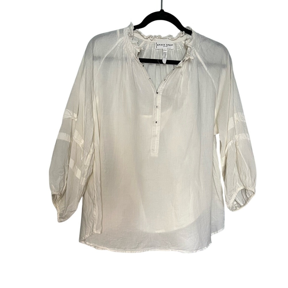 Apiece Apart mock neck white layered‎ basic contemporary minimalist neutral